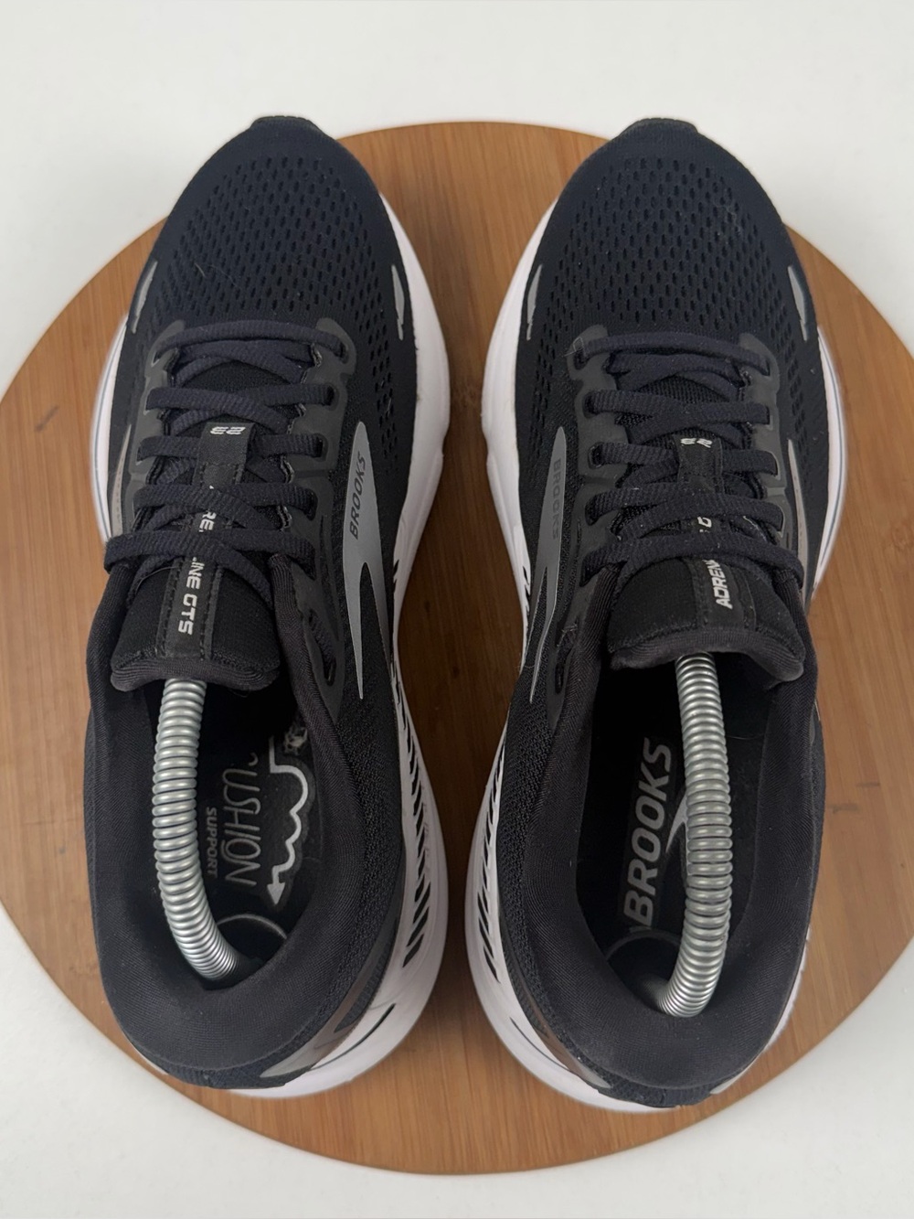 Brooks Adrenaline GTS Black and White Men's Running Shoes - Picture 5 of 10